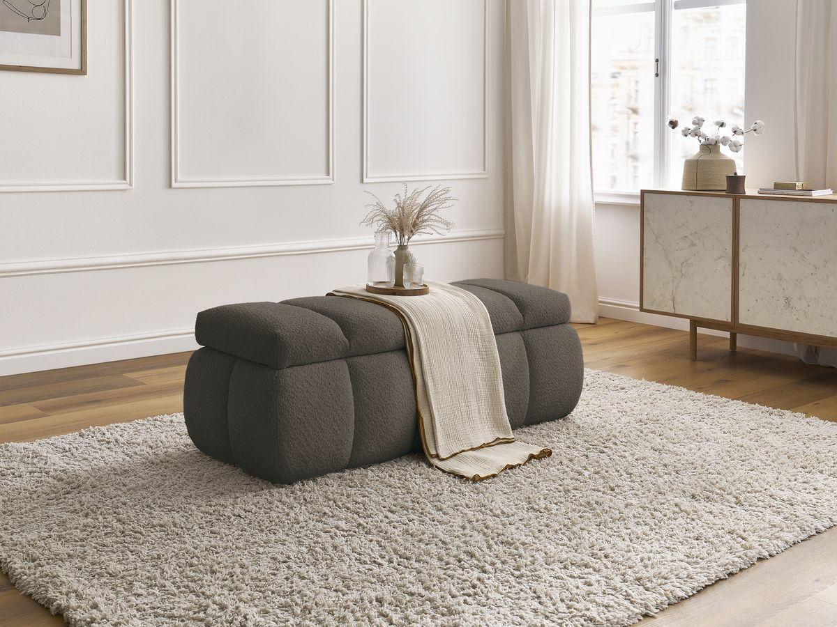 Bobochic Denali Bettbank 146 × 56 cm Bouclé-Stoff Braun