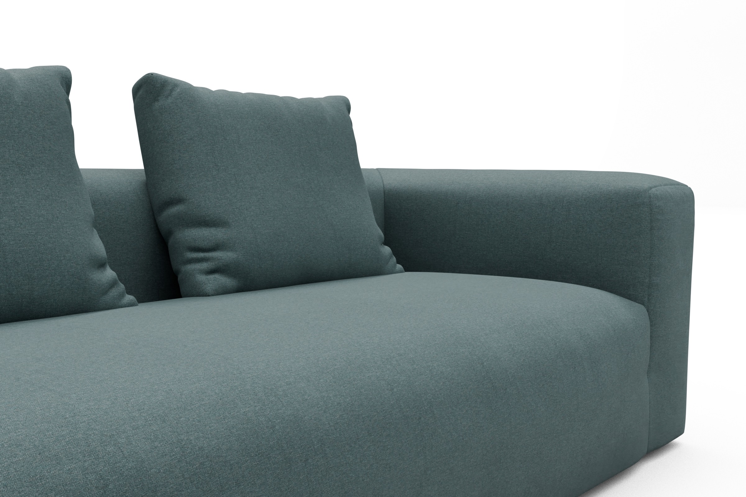 Wohnlandschaft Fred Chaiselongue links mit 2-Sitzer und lange Armlehne rechts Satya-Niagara