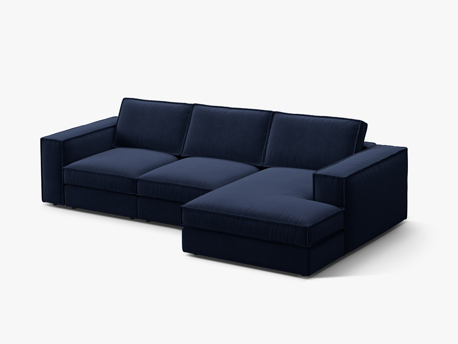 Micadoni modulares Ecksofa Pola 3-Sitzer Rechts Samt Salvador Königsblau