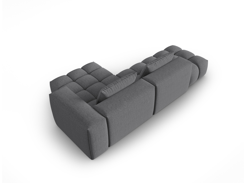 Cosmopolitan Design Ecksofa Verona 4-Sitzer offen Strukturierter Stoff Sorella Grau Rechts