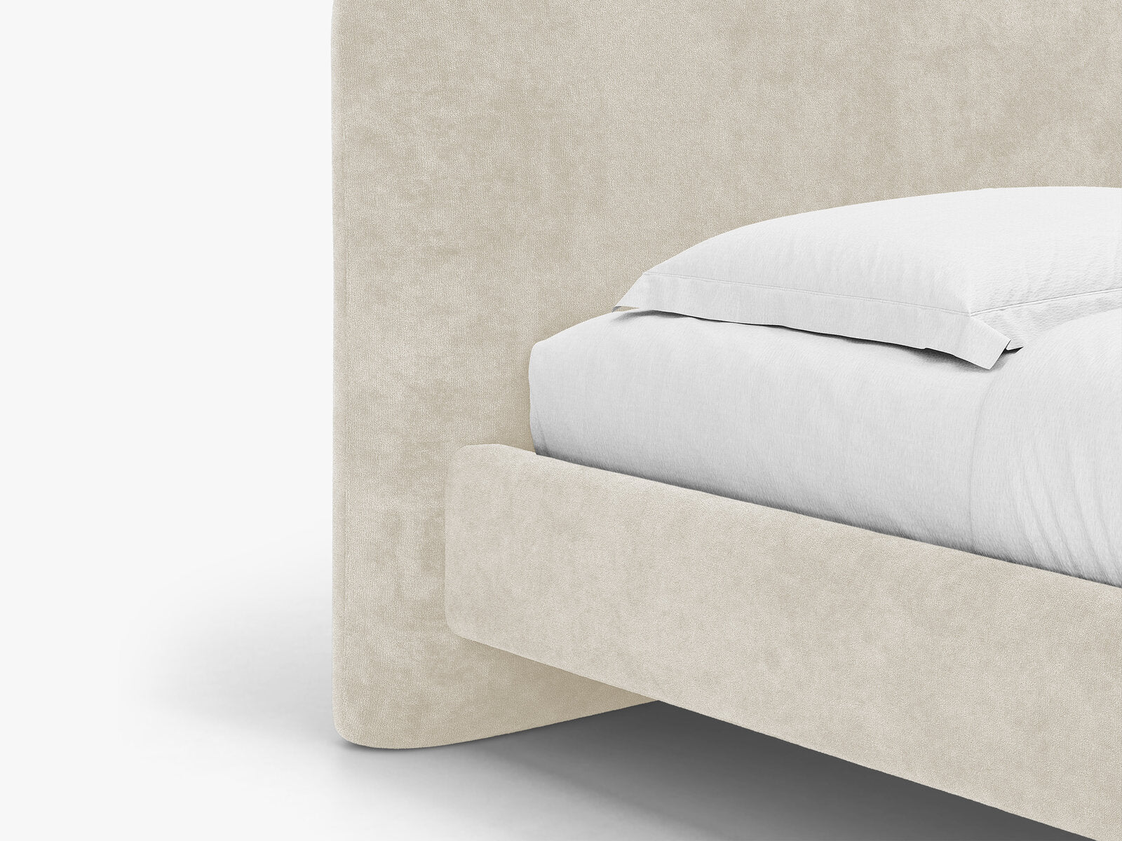 Micadoni Vera Bett mit Kopfteil Chenille Perfect Harmony Helles Beige 140x200
