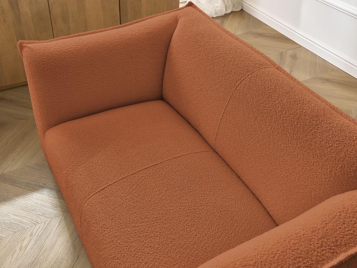 Bobochic Giorgia Sofa 2-Sitzer Bouclé-Stoff Orange