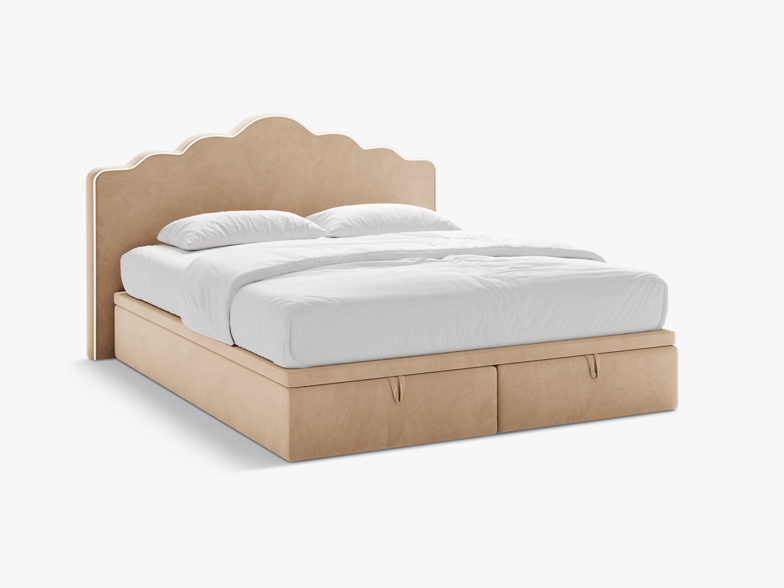 Micadoni Dream Boxspringbett mit Bettkasten und Kopfteil Samt Magic Velvet Elfenbein / Mandelbeige 200x200