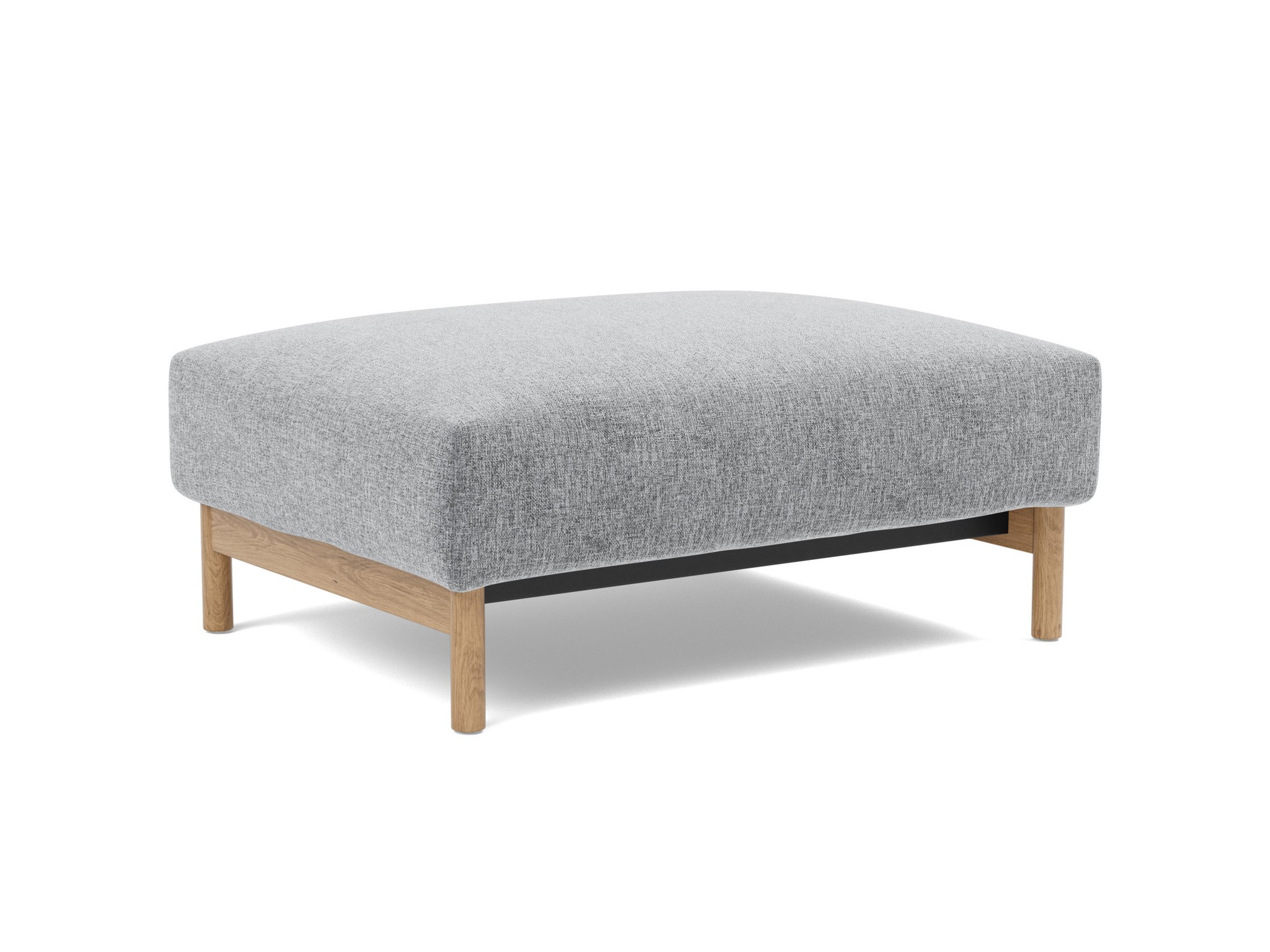 Hocker Malloy Strukturierter Stoff Twist 565-Granite Beine Eiche