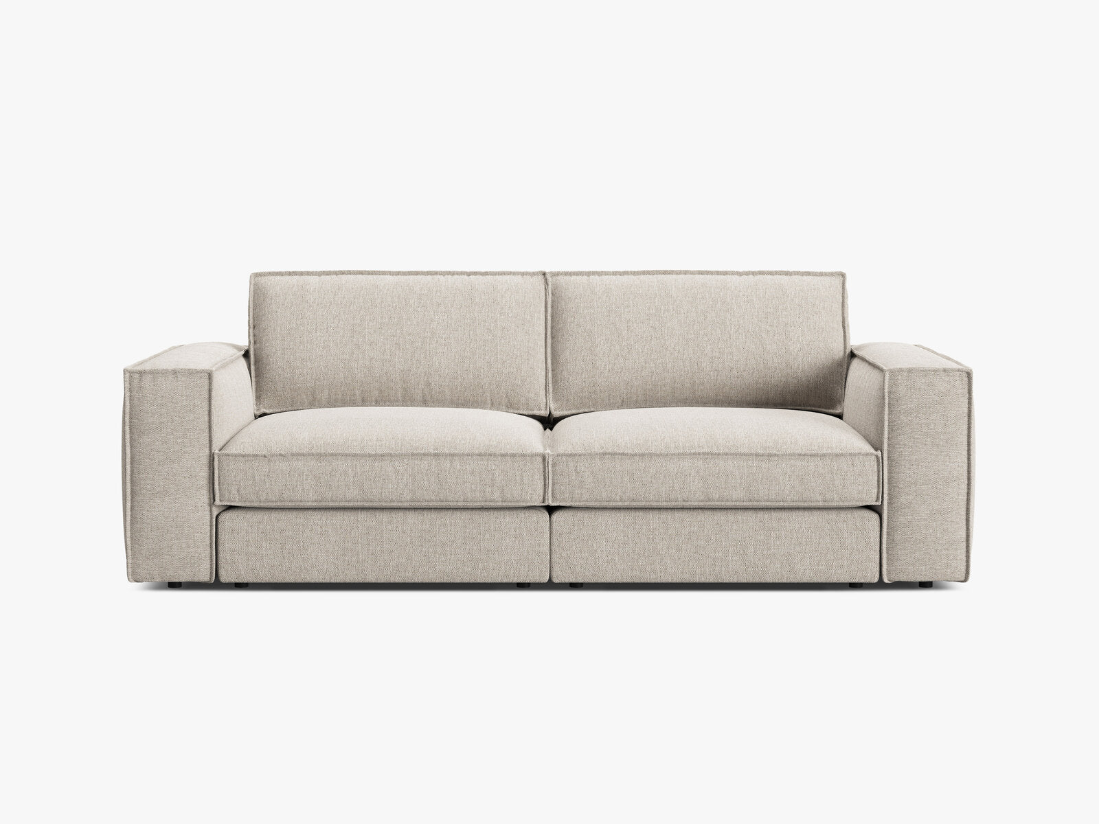 Micadoni modulares Sofa Pola 3-Sitzer Strukturierter Stoff Babel Sand