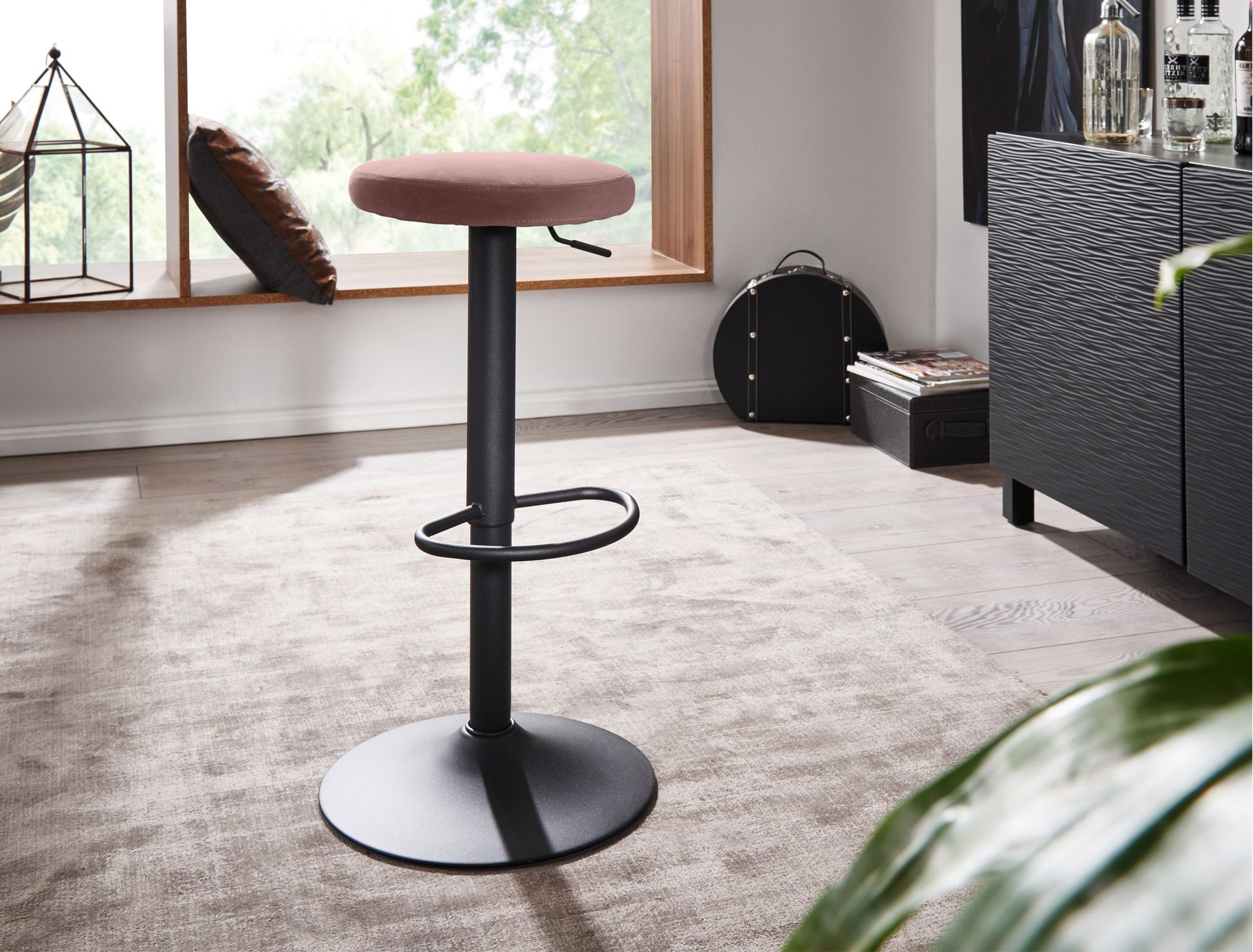 Barhocker Foldvik Samt Rosa 40 × 40 × 79 cm