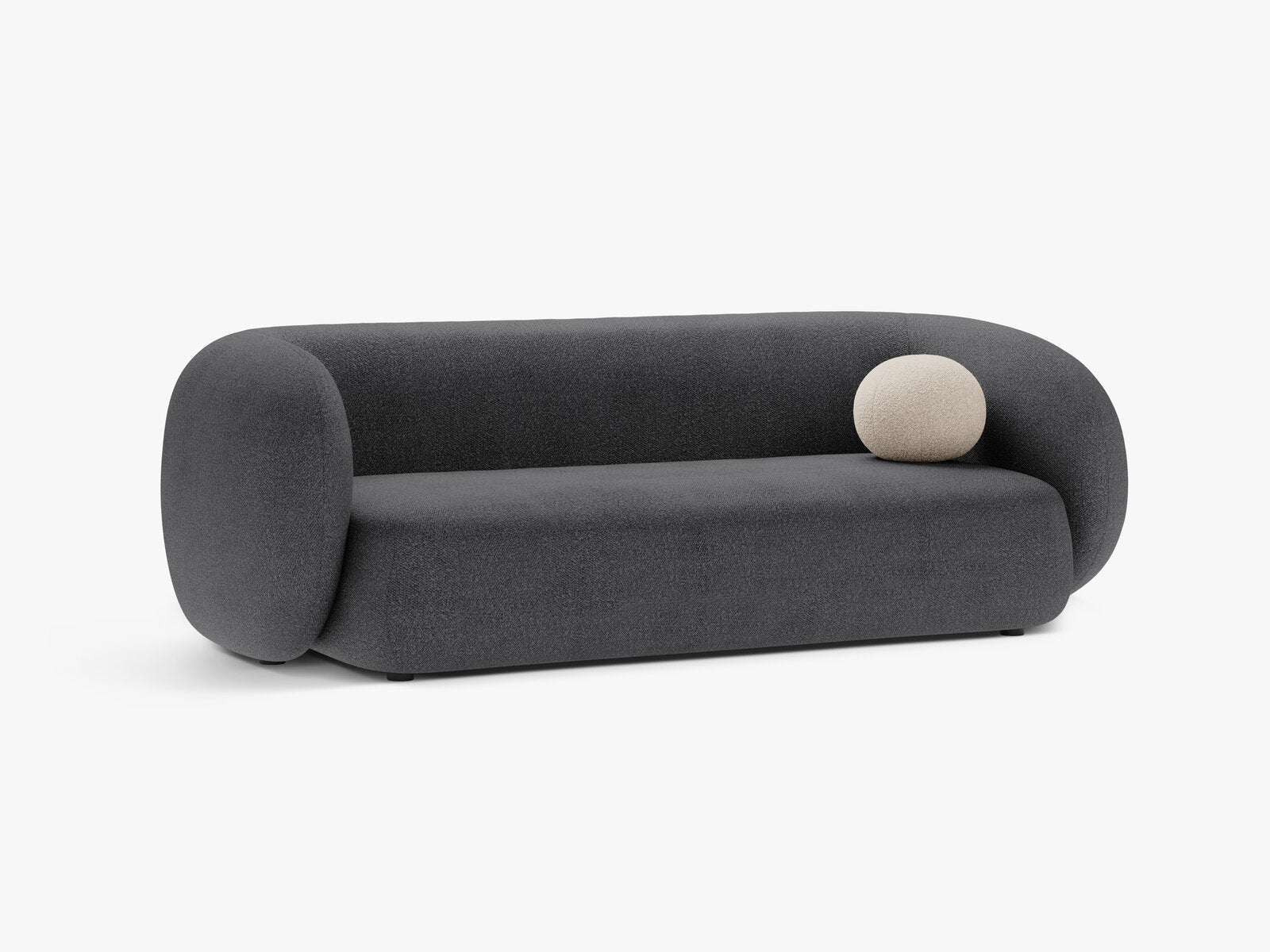 Micadoni Sofa Kate 3-Sitzer Boucle Dunkelgrau