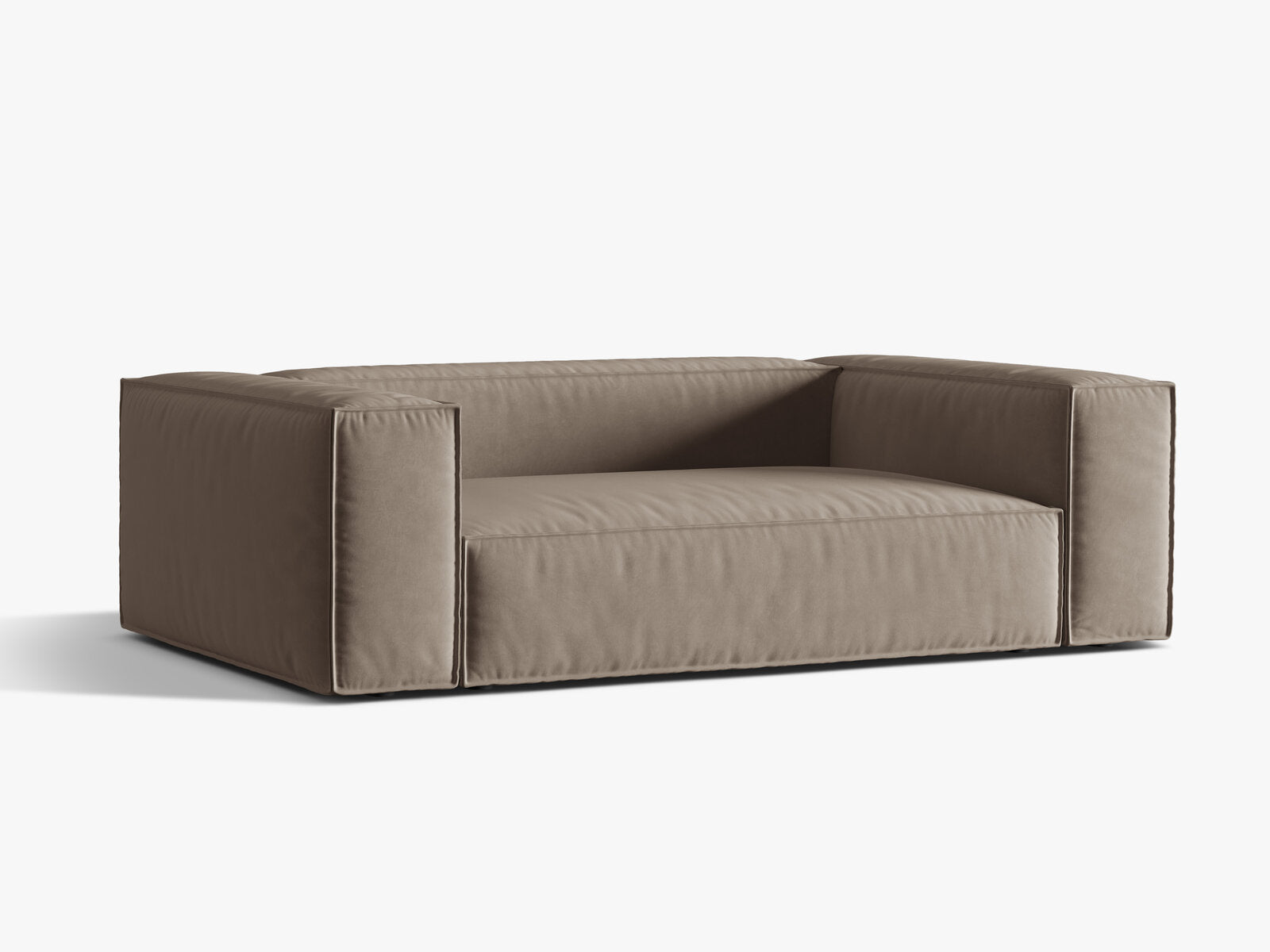 Micadoni Sofa Nuria 3-Sitzer Samt Warmes Grau