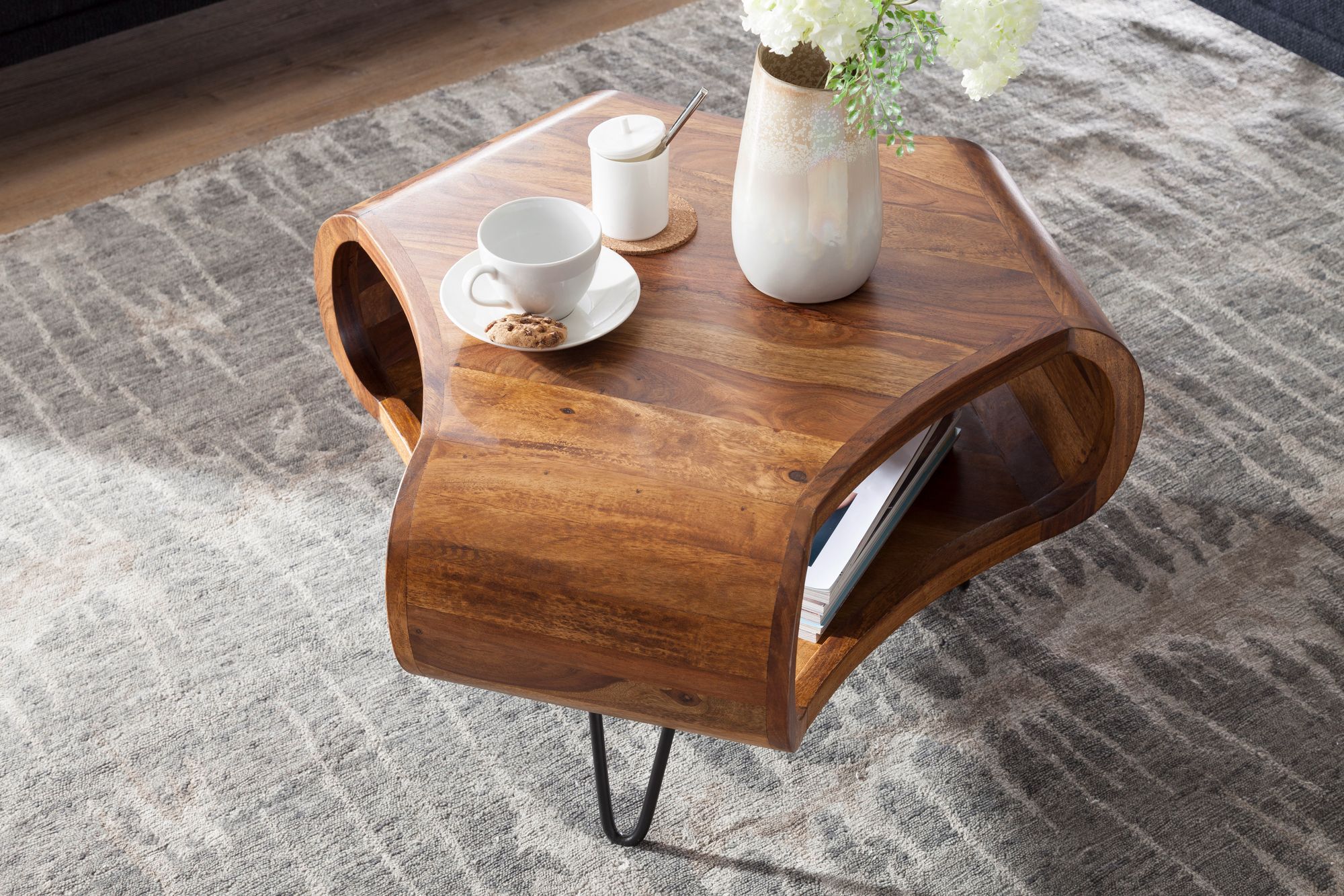 Couchtisch Broager Sheesham Massivholz 55 × 55 × 38 cm