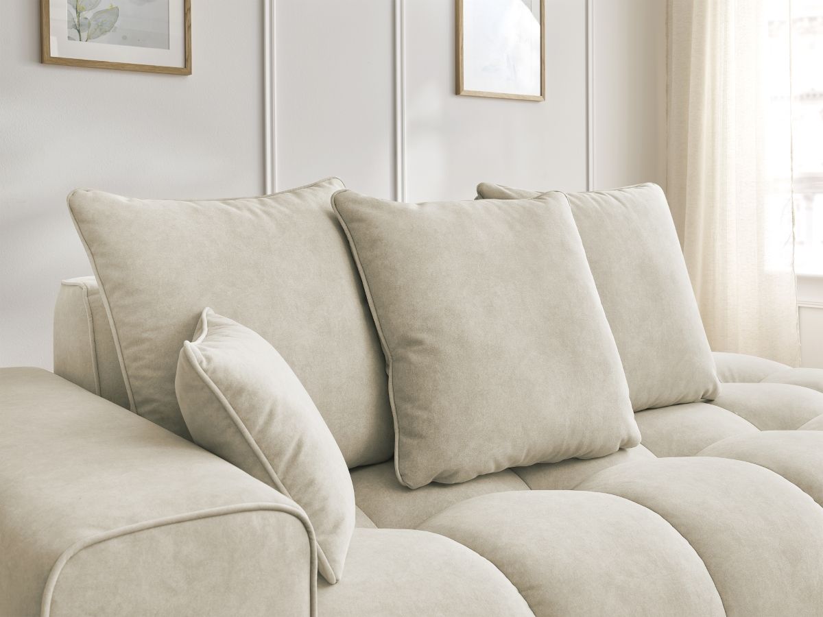 Bobochic Mont-blanc Sofa 4-Sitzer Samt Beige Armlehne links