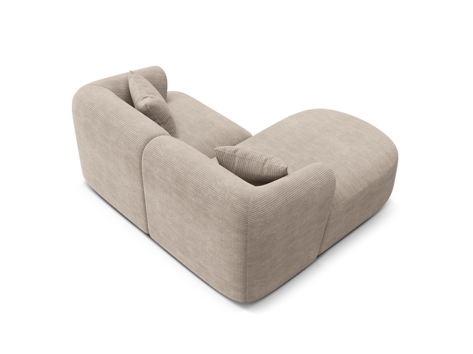 Cosmopolitan Design Ecksofa Campi 3-Sitzer Kord Lincoln D Cappuccino Links