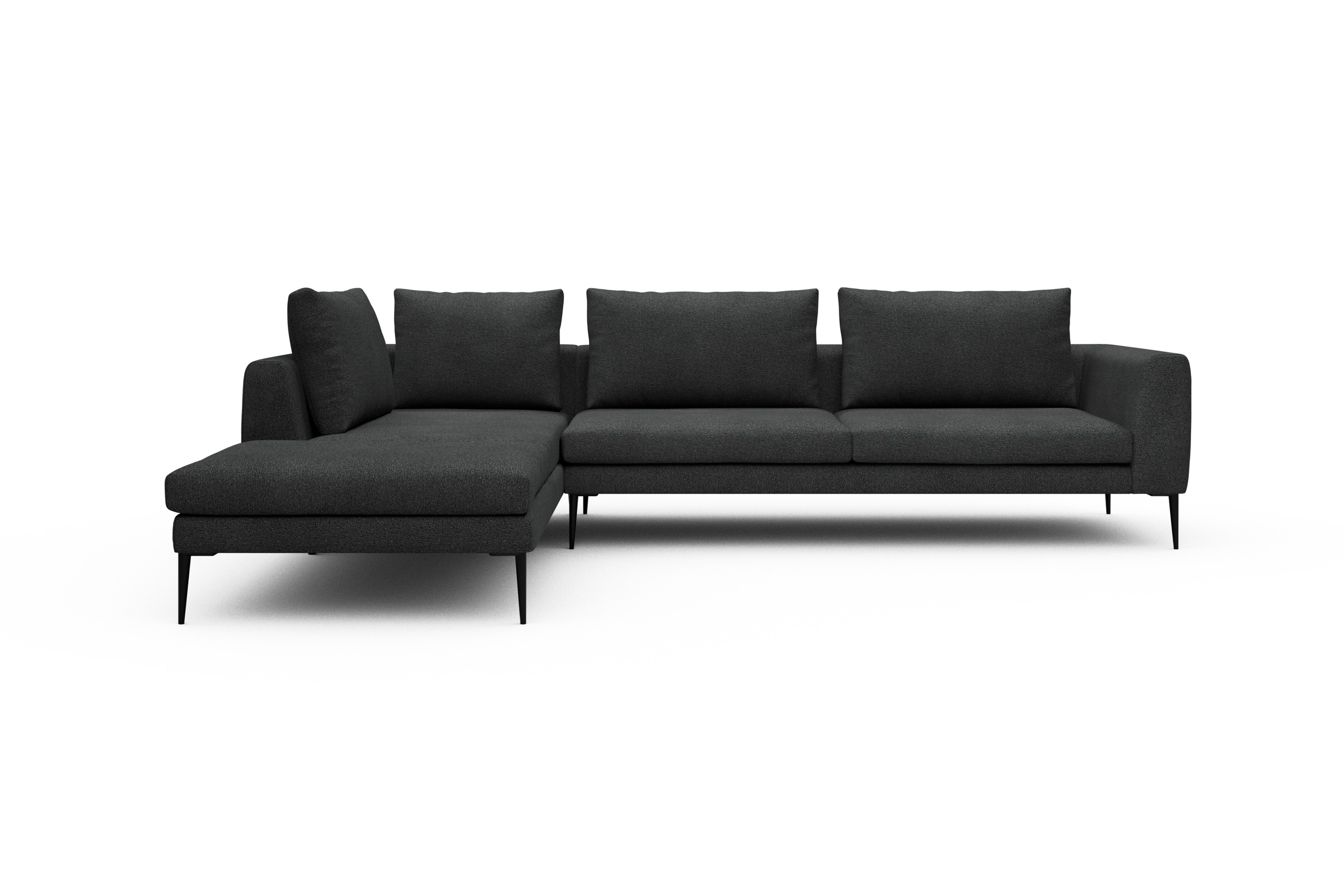Skandi Home Ecksofa Paul Relax-Ecke rechts mit 3-Sitzer Boucle-Charcoal moebelfaktor