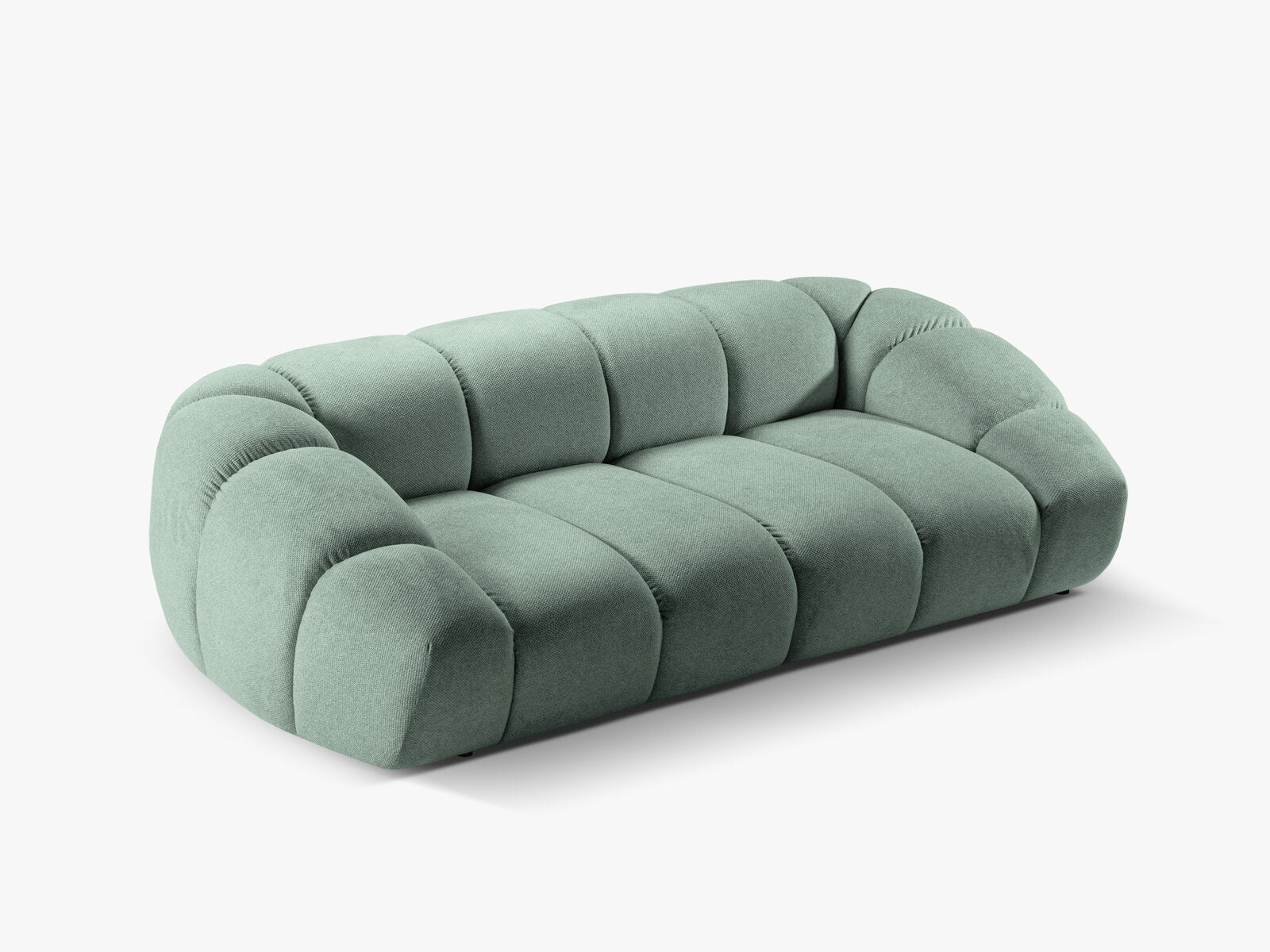 Micadoni Sofa Diana 3-Sitzer Strukturierter Samt Bubble Minze
