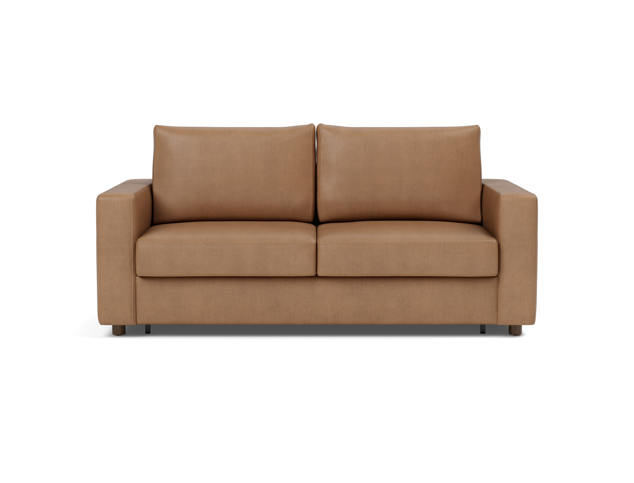 Schlafsofa Neah mit Standard-Armlehnen 160 Lederoptik Faunal 551-Brown