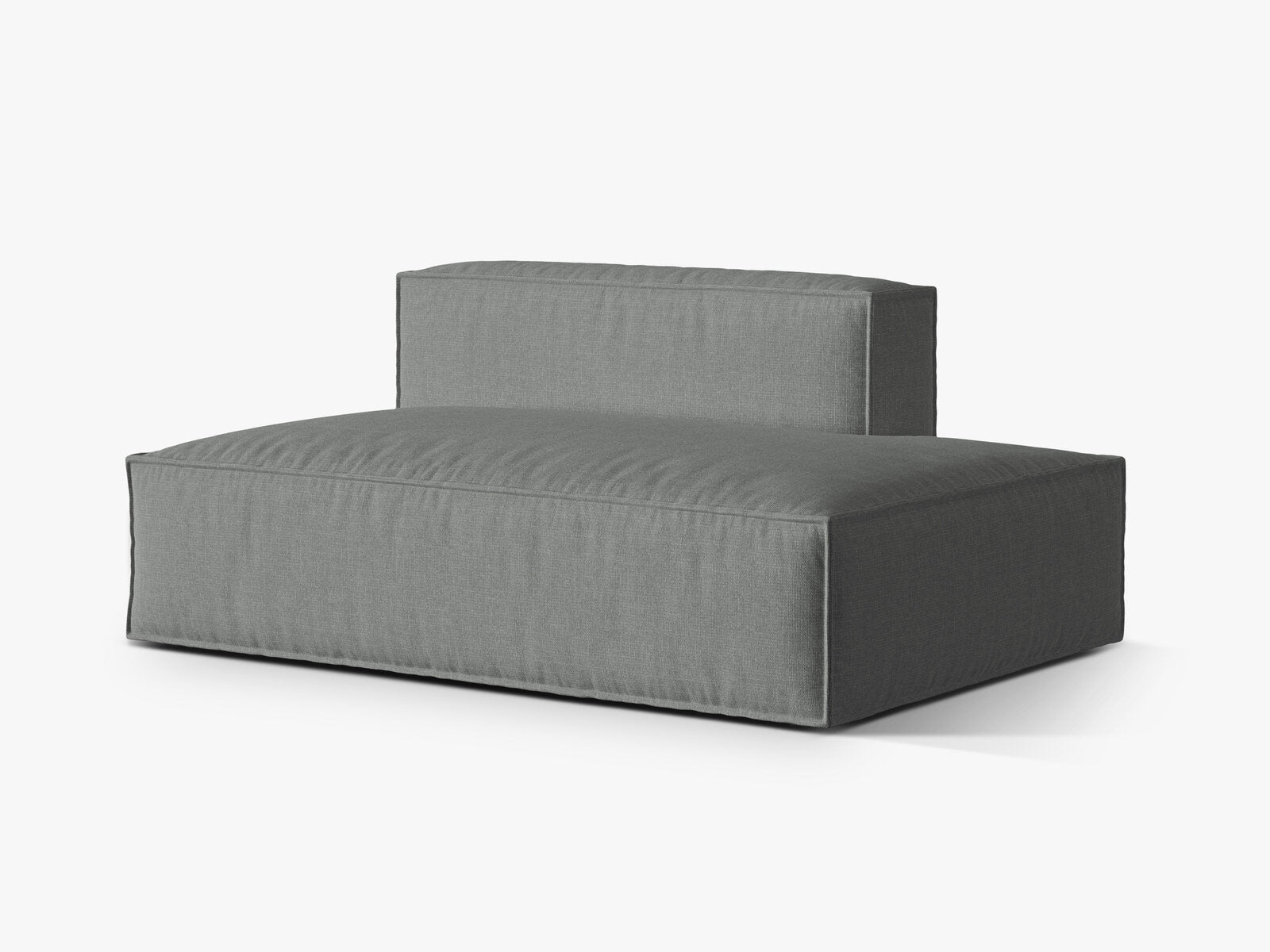 Micadoni Modul Nuria 3-Sitzer Rechts Strukturierter Stoff Grau