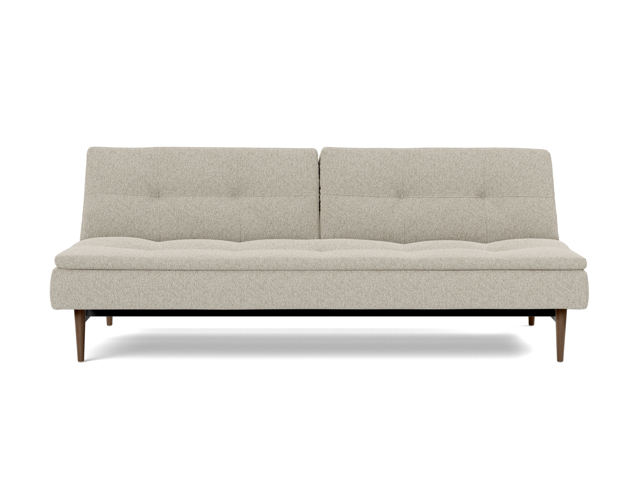 Schlafsofa Dublexo Boucle Skandi 539-Beige Beine Styletto Eiche dunkel