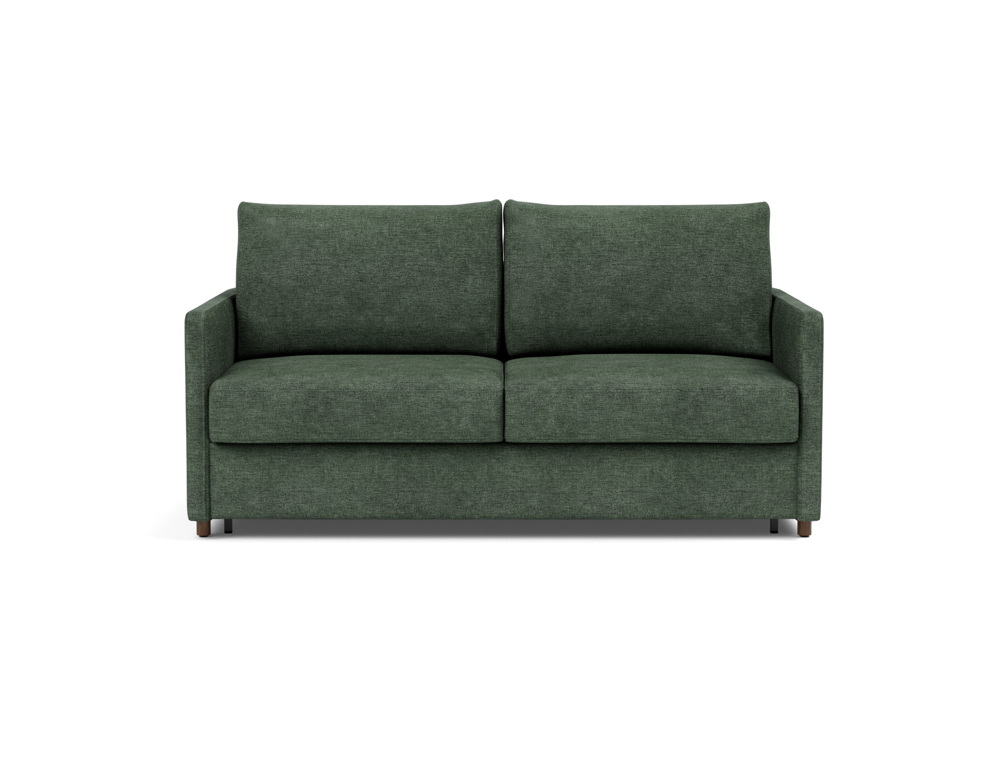 Schlafsofa Neah mit Slim-Armlehnen 160 Flachgewebe Avella 281-Pine-Green