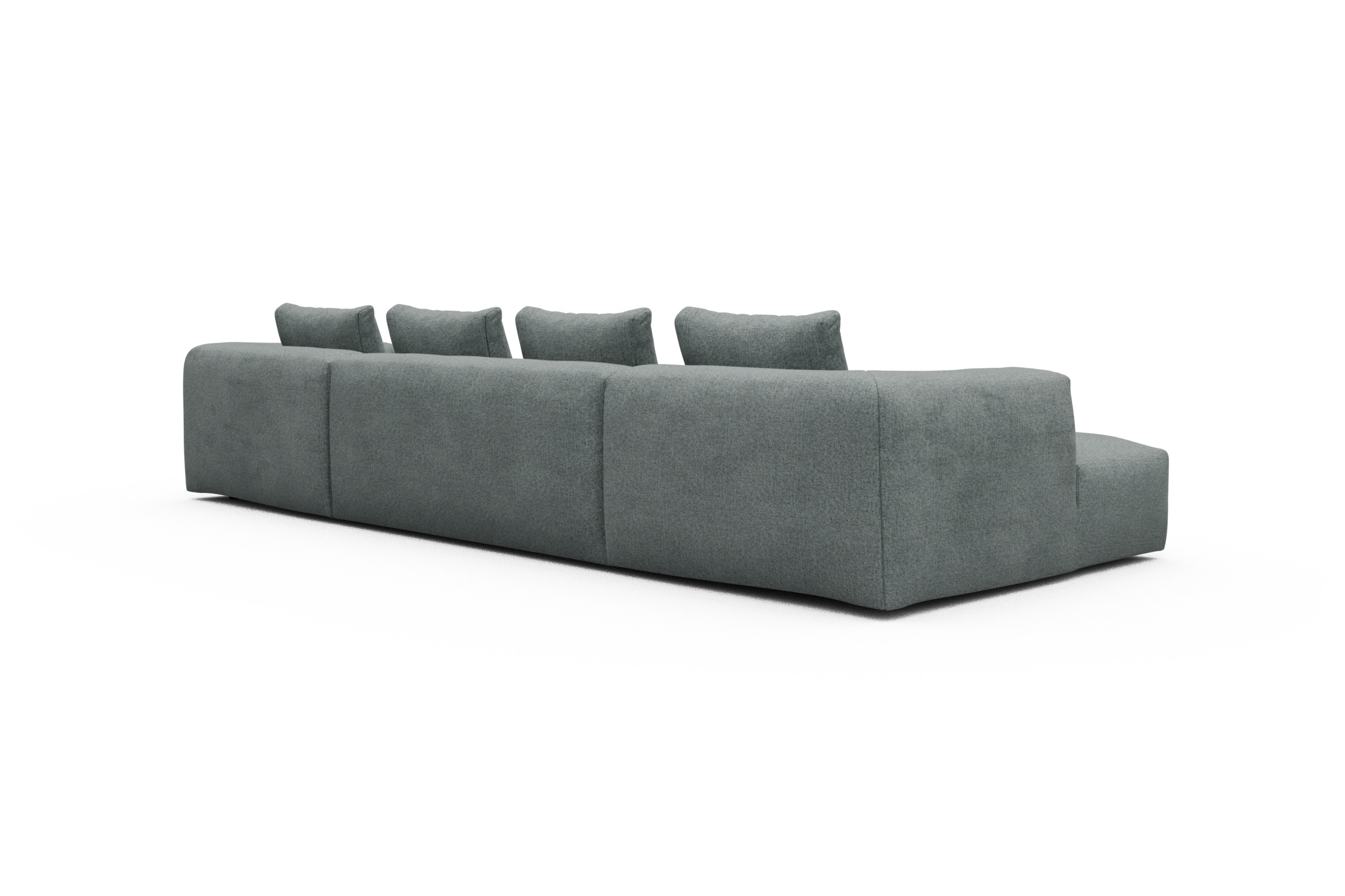 Wohnlandschaft Fred mit 2-Sitzer und Chaiselongue beidseitig Casone-Light-Mixed-Green