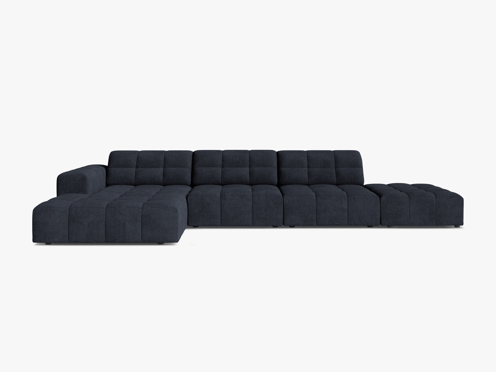 Micadoni Ecksofa Jennifer 5-Sitzer Chenille Eden Marineblau Links