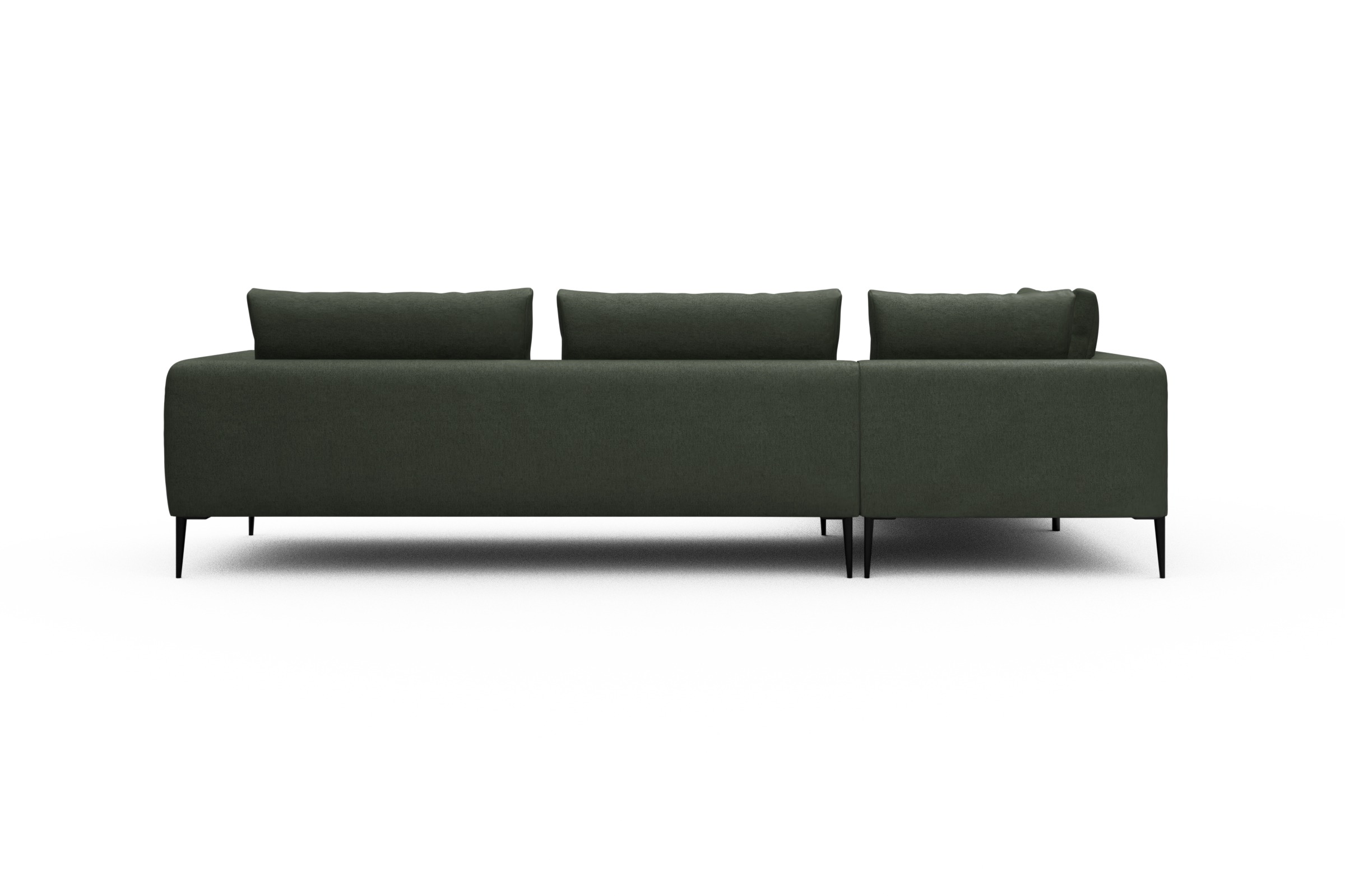 Ecksofa Paul Relax-Ecke rechts mit 3-Sitzer Denari-Forest-Green