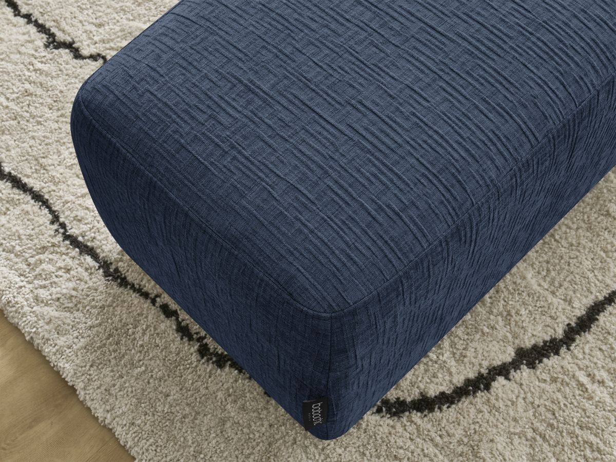 Bobochic Atilla Pouf Strukturstoff Dunkelblau