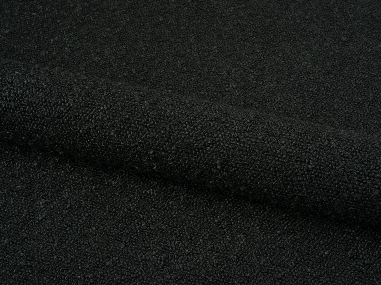 Micadoni Ecksofa Jodie 3-Sitzer Rechts Boucle Baloo Schwarz