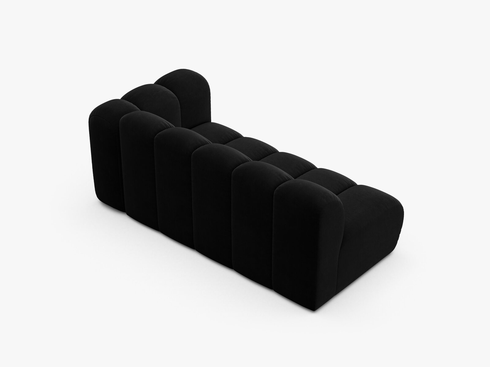 Micadoni Modul Lupine 3-Sitzer Samt Salvador Schwarz Rechts