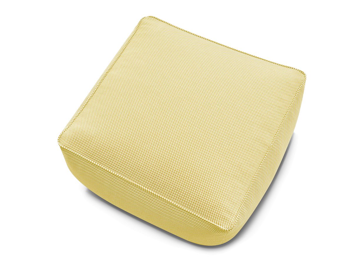 Bobochic Riviera Pouf 80 × 80 cm Melange-Stoff Gelb