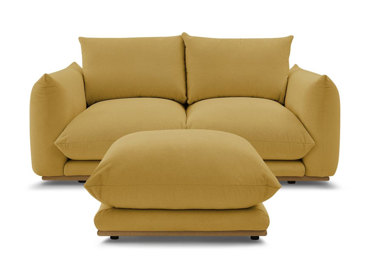 Bobochic Ernest Sofa 3-Sitzer mit Pouf 193 × 106 cm Stoff Gelb