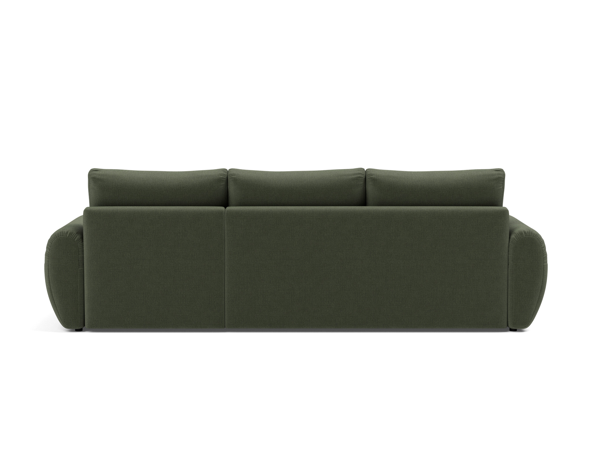 Schlafsofa Norum mit Chaiselongue und Curve-Armlehnen Chenille Esina 413-Olive-Green