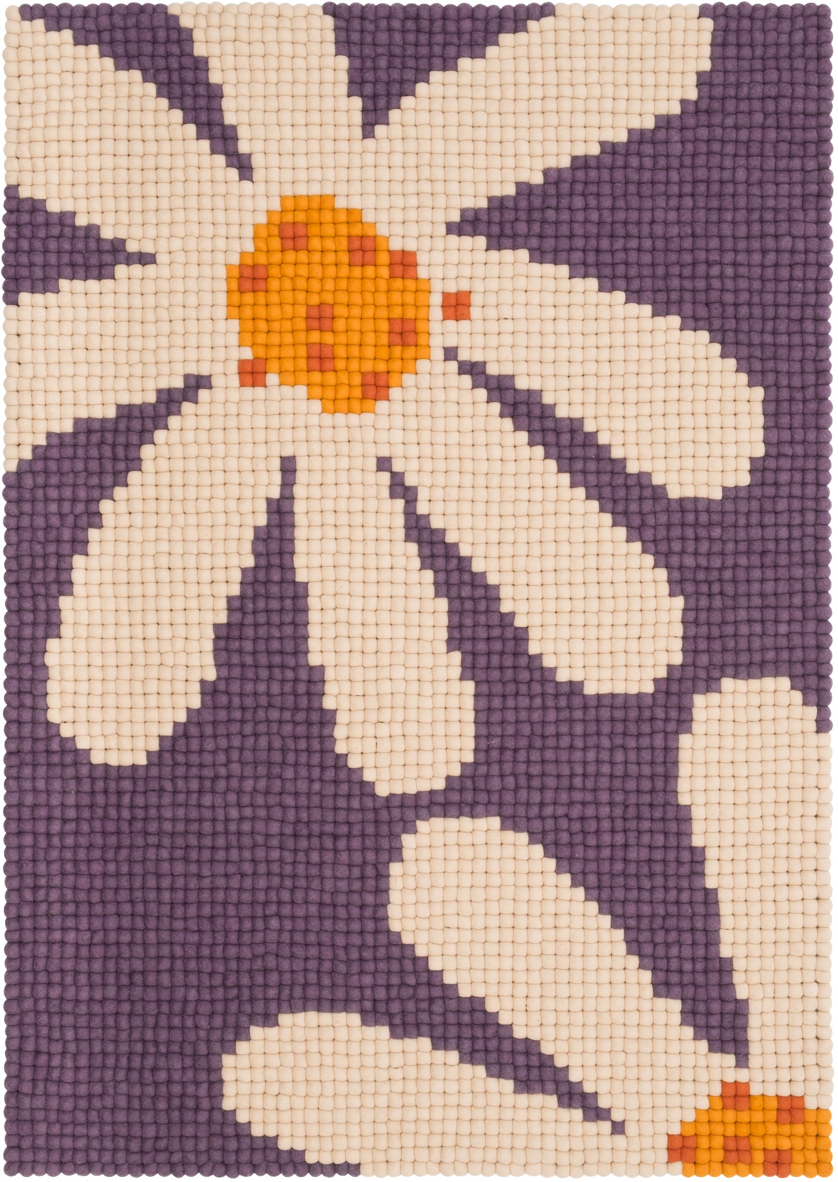 myfelt Daisy Filzkugelteppich Violett