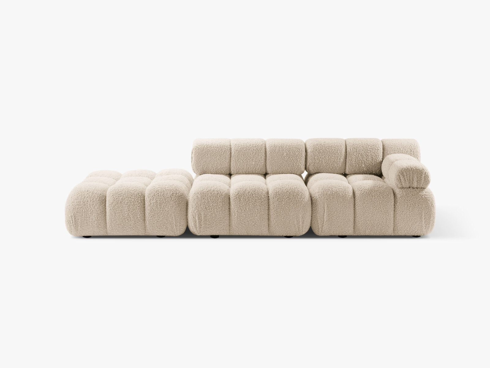 Micadoni Modulares Sofa Bellis 4-Sitzer Links Boucle Rolf Helles Beige