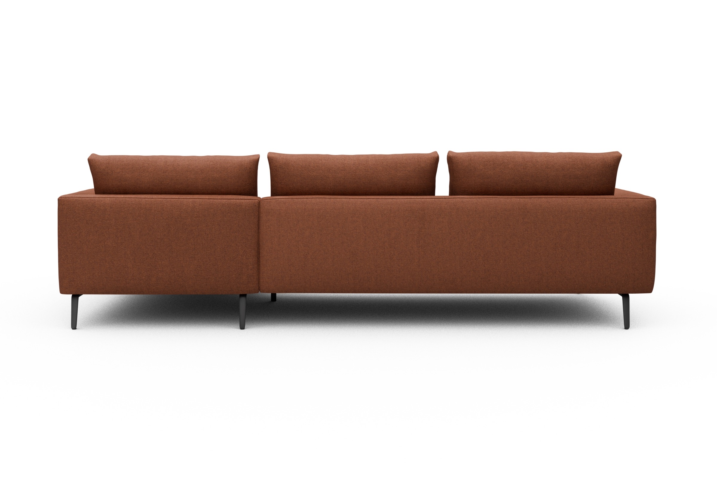 Ecksofa Karl Chaiselongue rechts mit 2,5-Sitzer Weda-Rust