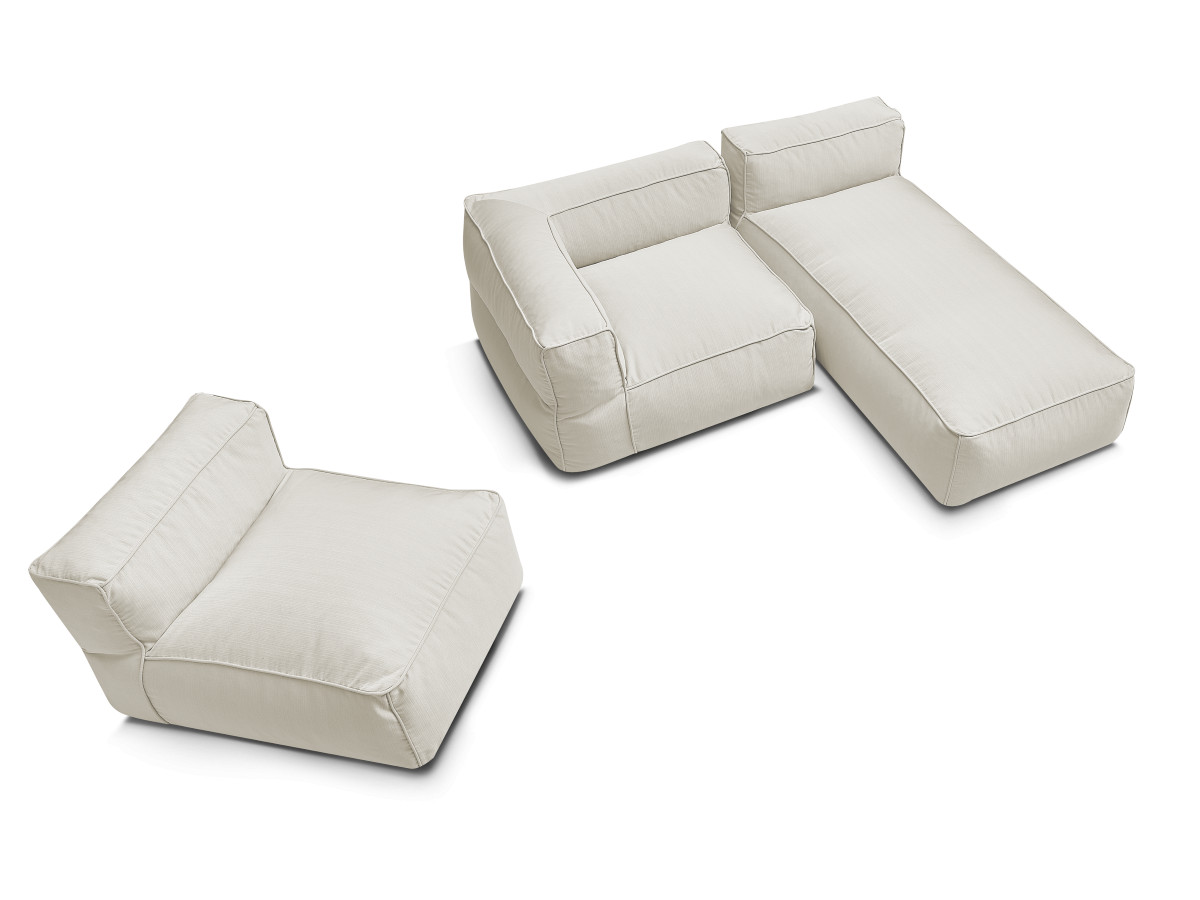 Bobochic Giulia Gartensofa 3-Sitzer 240 × 170 cm Stoff Beige