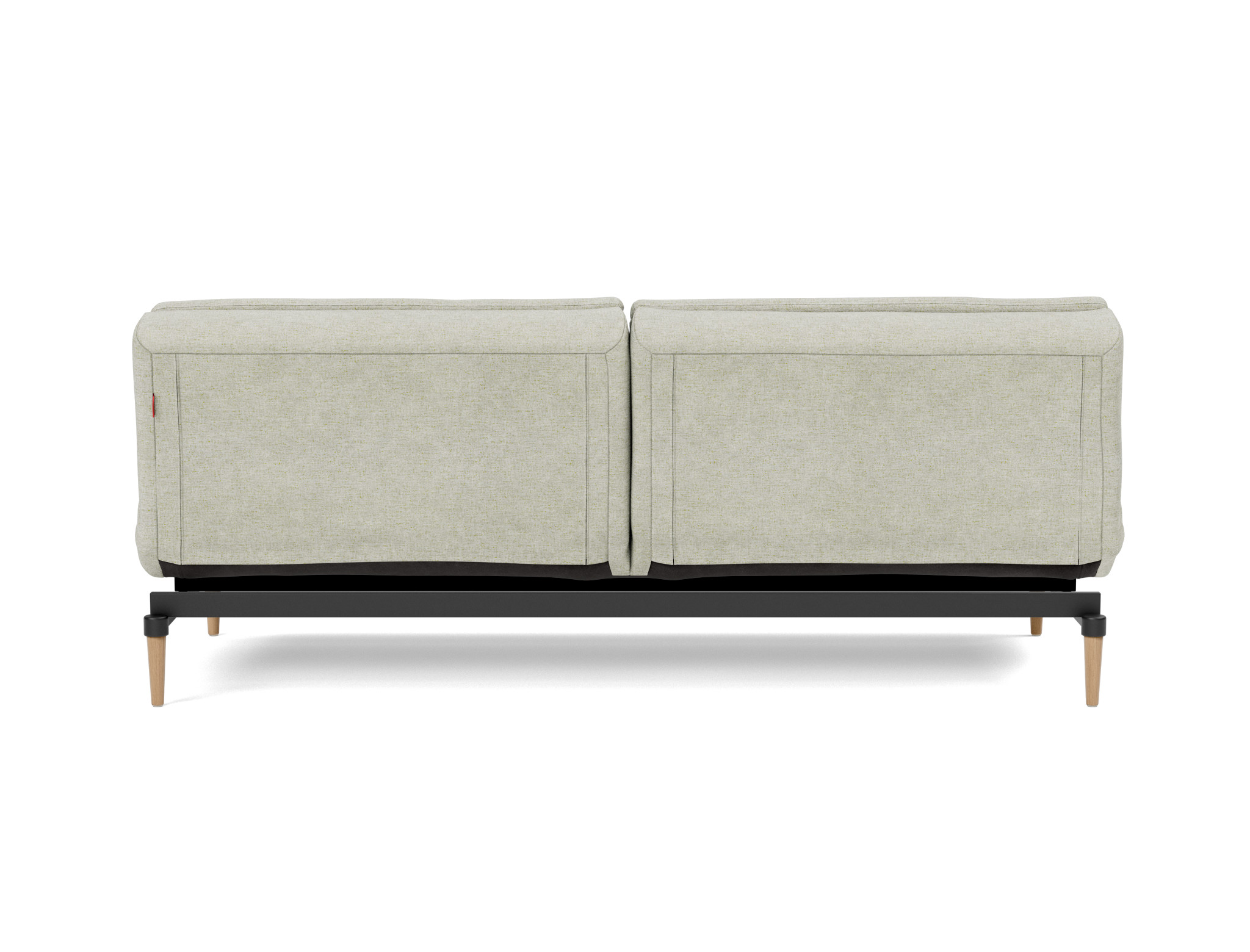 Schlafsofa Dublexo Flachgewebe Avella 280-Sand Beine Styletto Eiche hell
