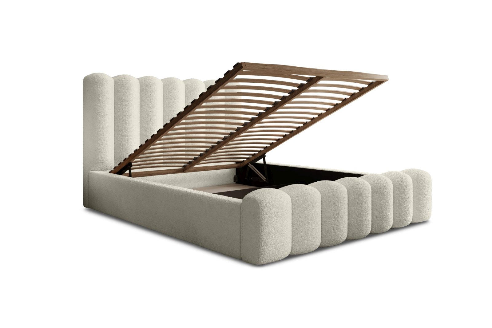 Polsterbett Laro Boucle 140x200 mit Holzrahmen Quelle 03