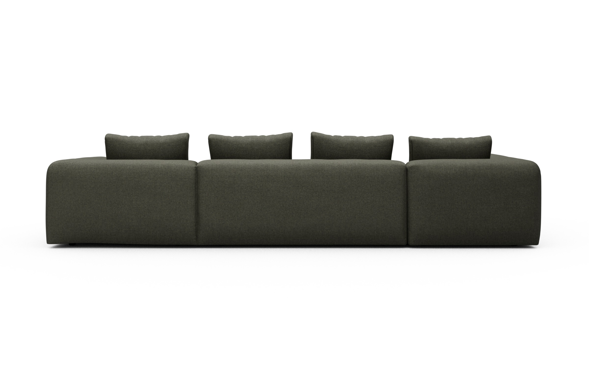 Wohnlandschaft Fred Chaiselongue rechts mit 2-Sitzer und lange Armlehne links Sama-Winter-Moss