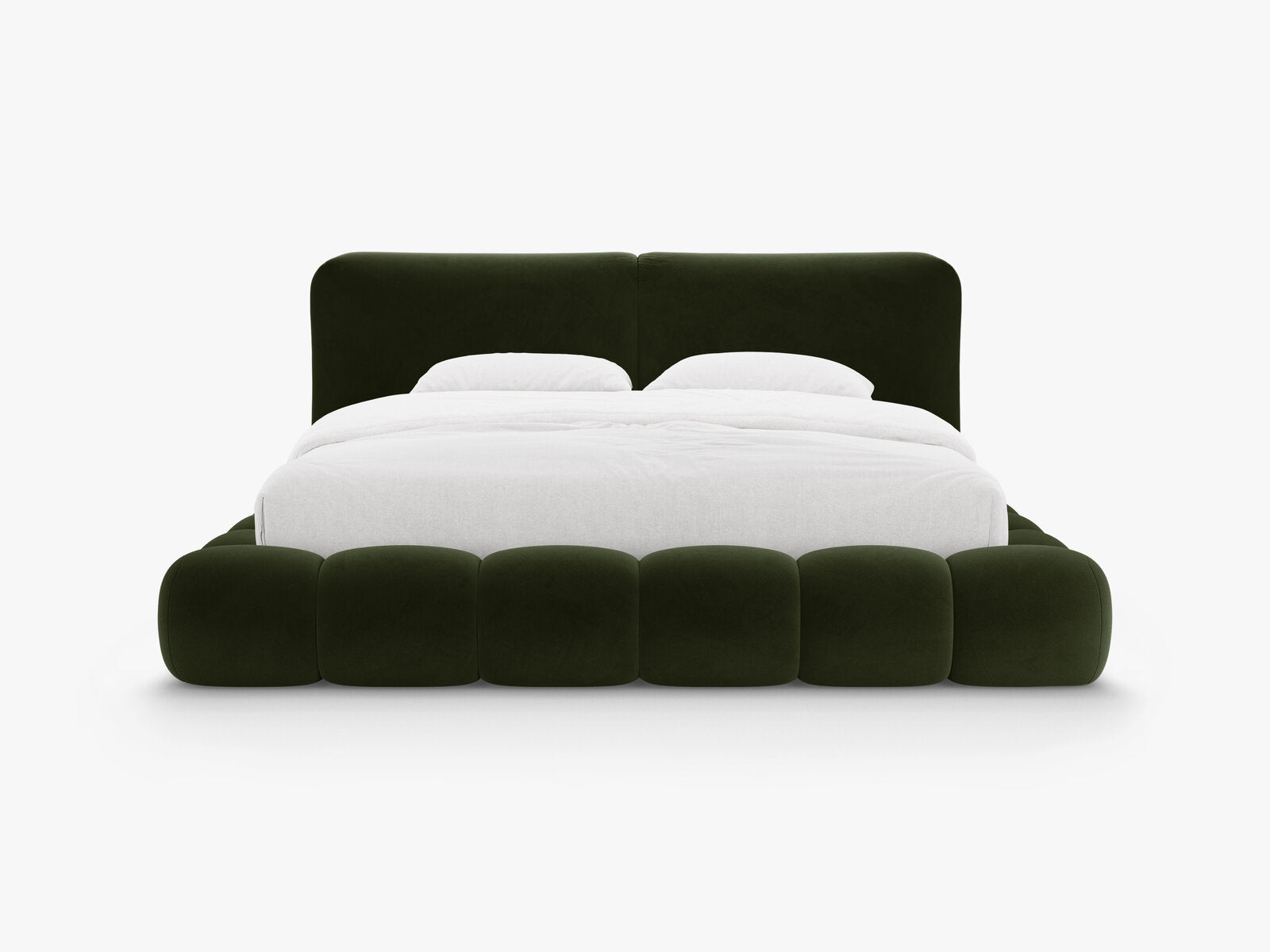 Micadoni Stauraumbett mit Kopfteil Solange Samt Magic Velvet Armeegrün 140x200