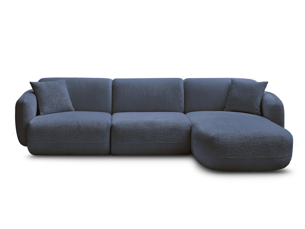 Bobochic Anda Ecksofa 292 × 163 cm Chenille Dunkelblau Ecke rechts