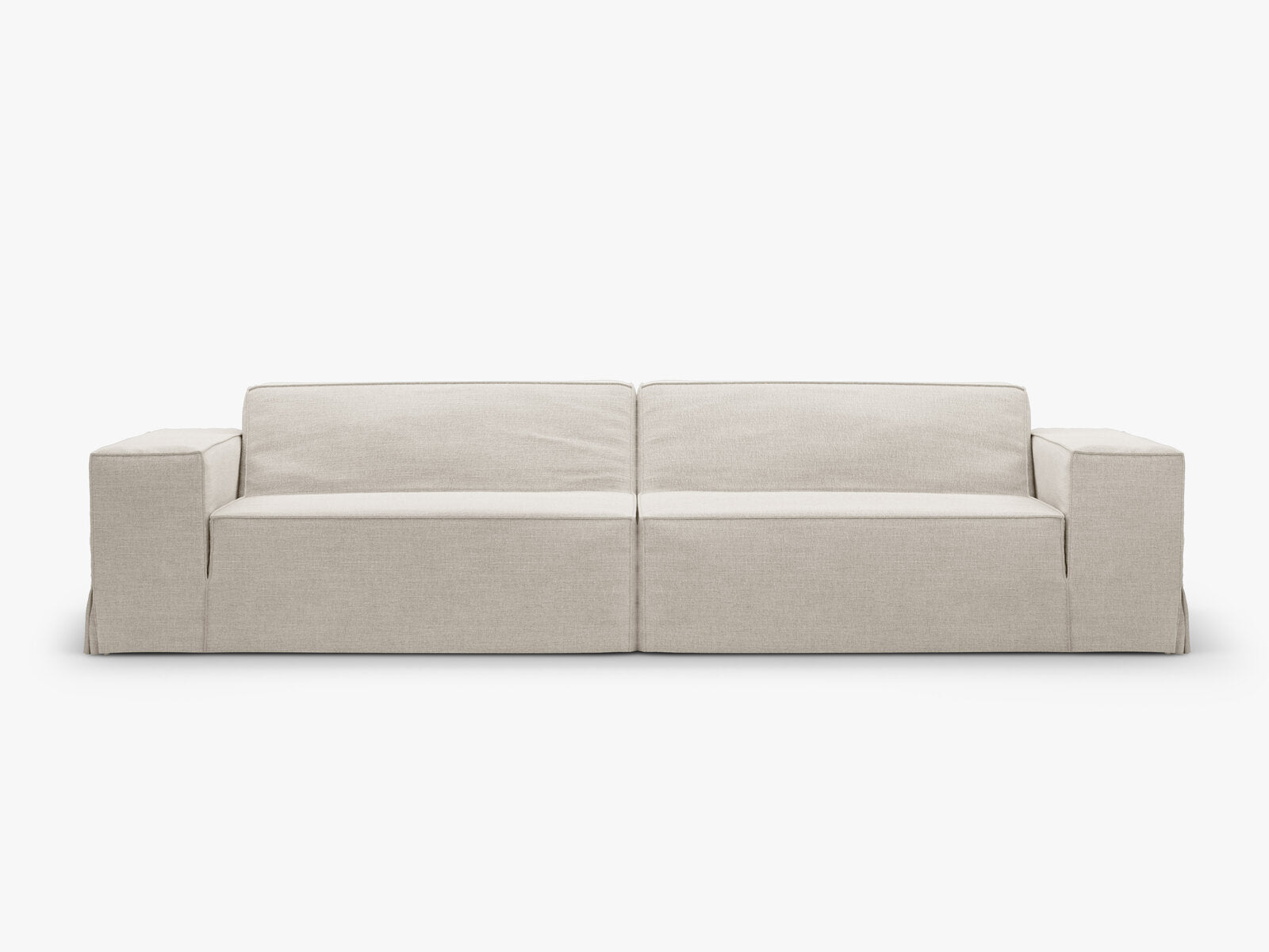 Micadoni Sofa Ersatzbezug Jodie 4-Sitzer Strukturierter Stoff Lins Natur