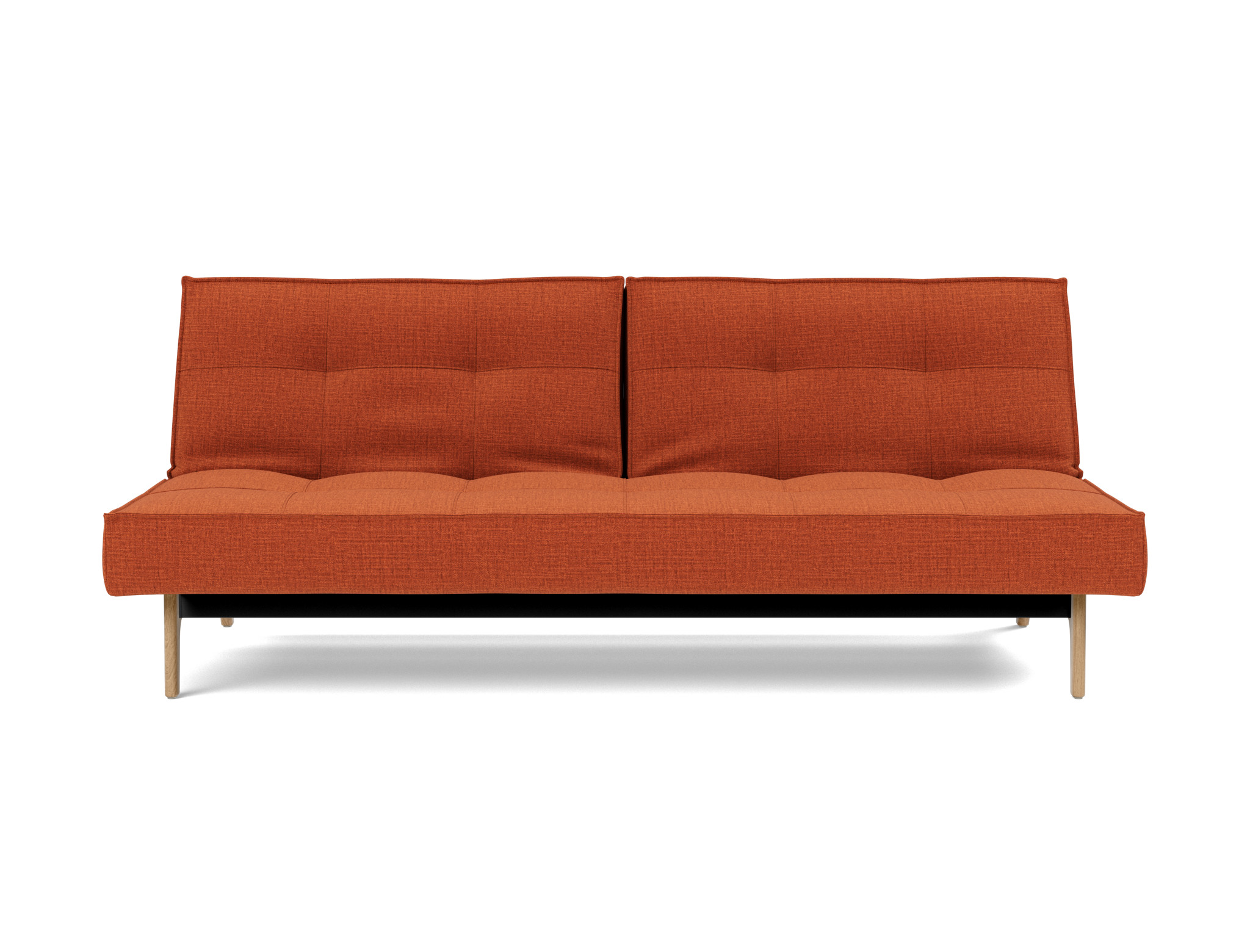 Schlafsofa Splitback Chenille Esina 412-Rust-Orange Beine Eiche