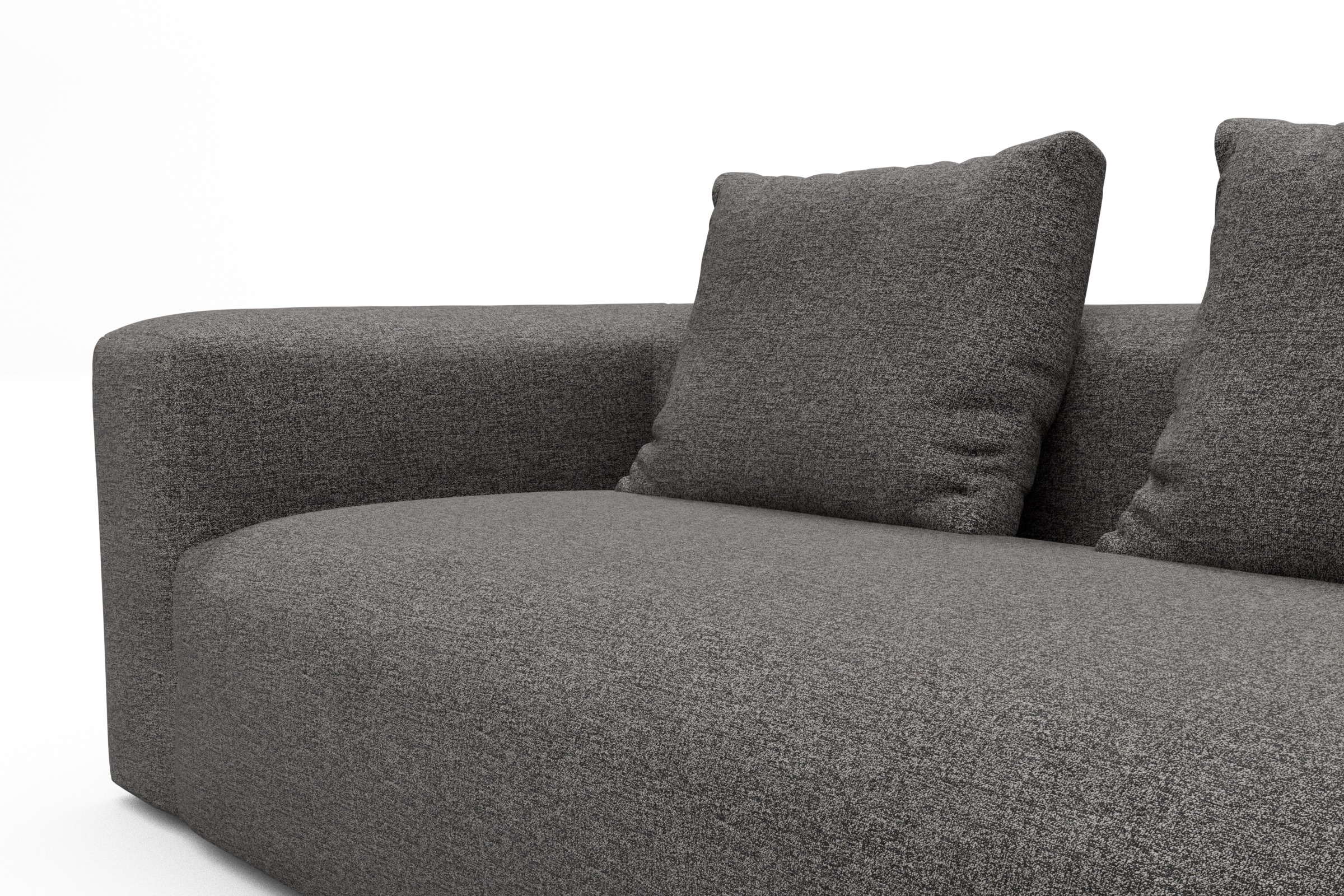 Wohnlandschaft Fred Chaiselongue rechts mit 2-Sitzer und lange Armlehne links Carreno-Salt-and-Pepper