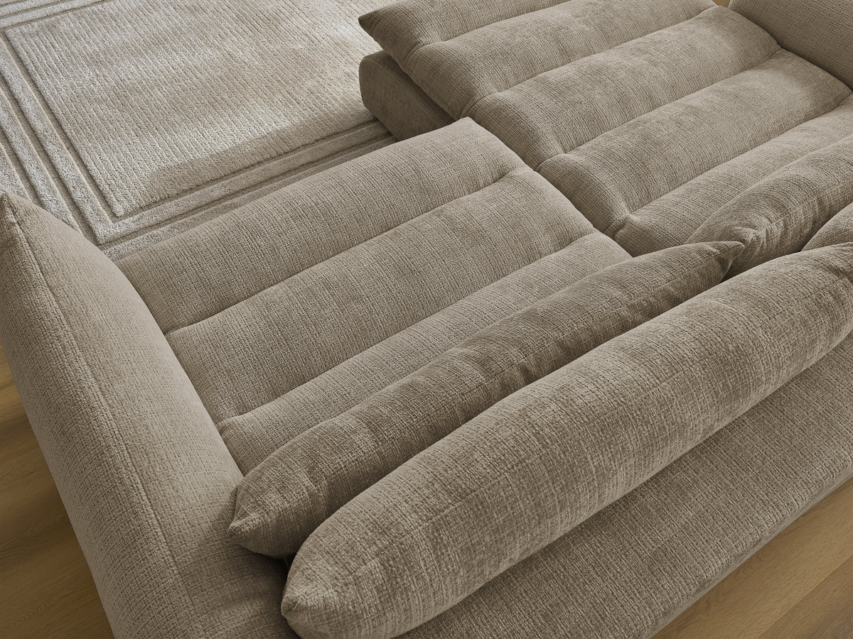 Bobochic Neil Ecksofa Strukturstoff Taupe Ecke links