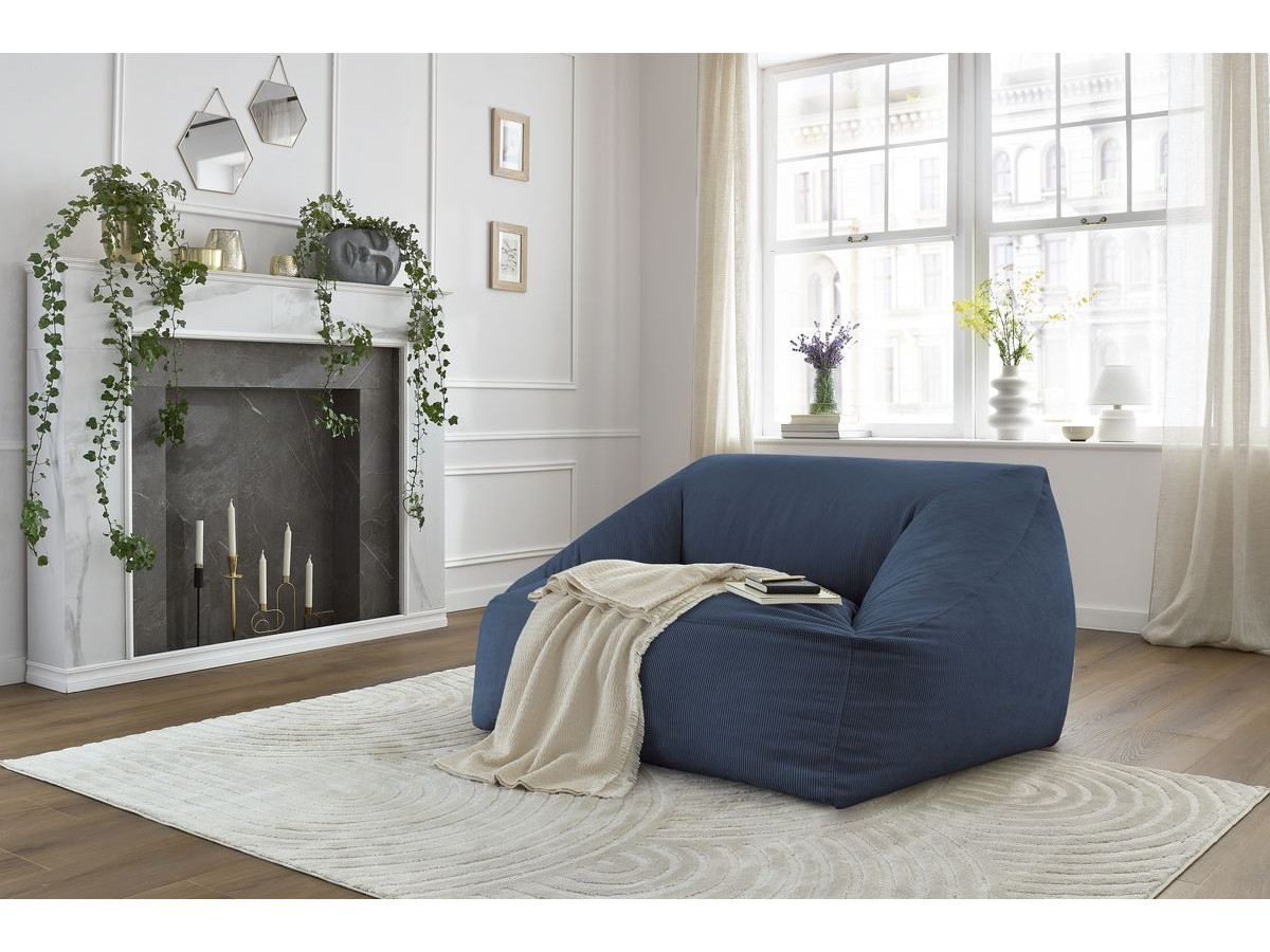 Bobochic Lilibet Pouf Cordsamt Dunkelblau