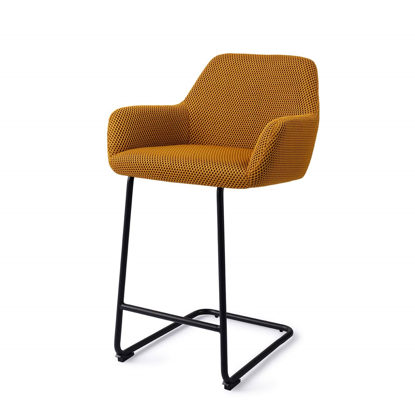 Jesper Home Barhocker Hiroo Groovy-Garam Arch Schwarz Barhöhe (75cm)
