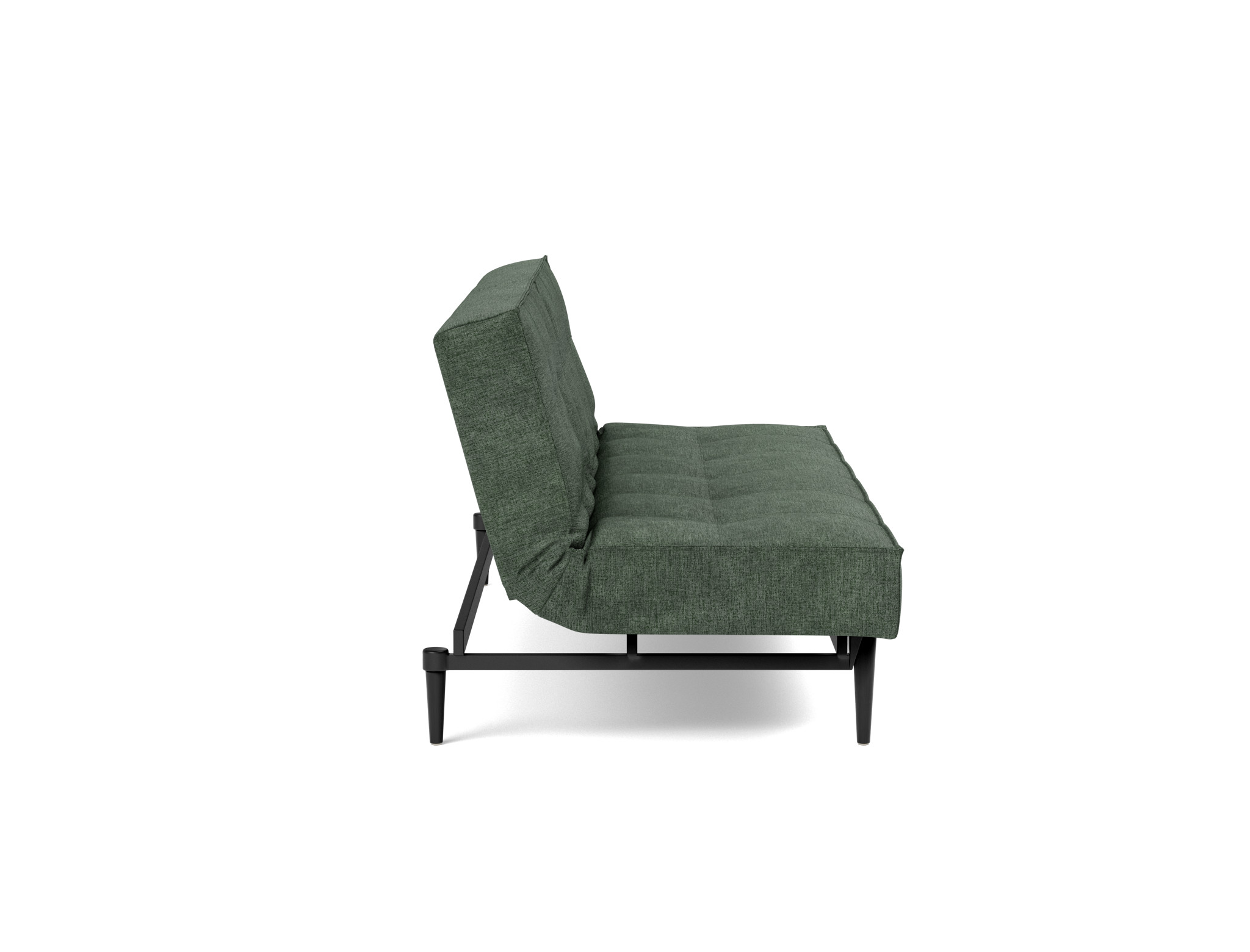 Schlafsofa Splitback Flachgewebe Avella 281-Pine-Green Beine Styletto Eiche schwarz