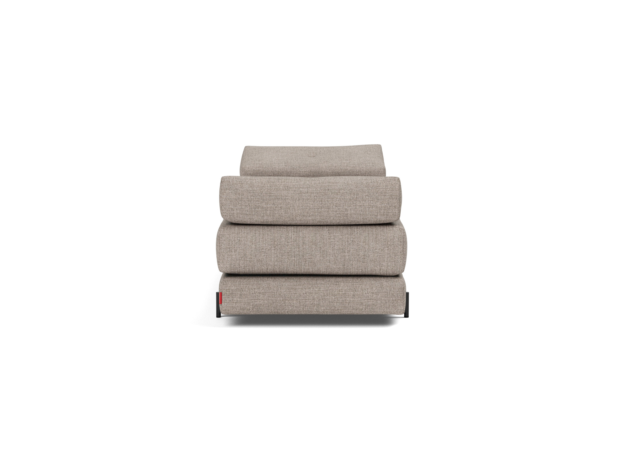 Tagesbett Sigmund Chenille Yuveno 472-Warm-Grey Beine Indu schwarz
