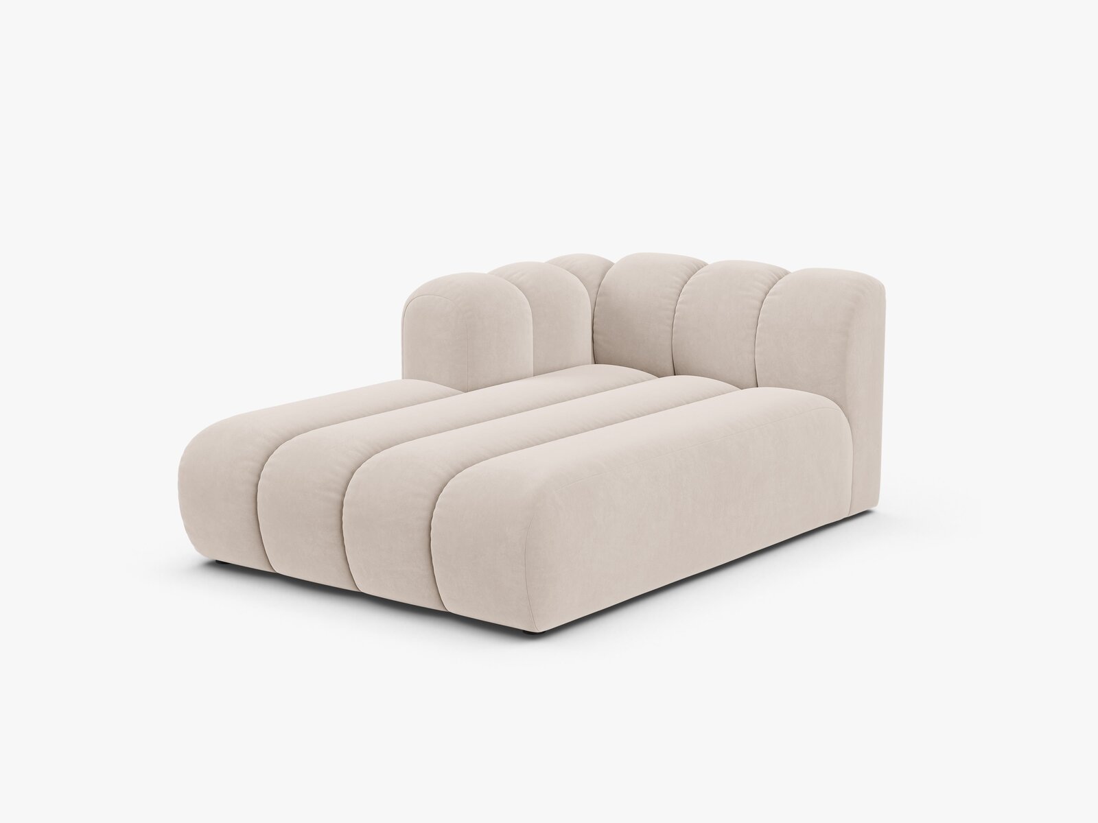 Micadoni Recamiere Lupine 2-Sitzer Samt Venus Helles Beige Links