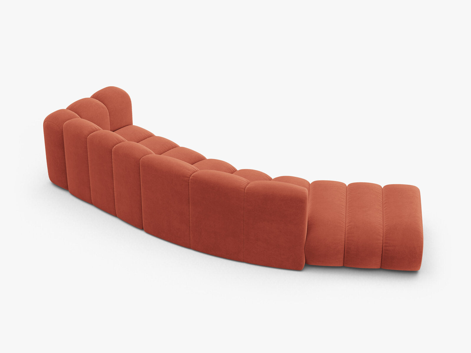 Micadoni Modulares Sofa Lupine 5-Sitzer Samt Venus Koralle Links