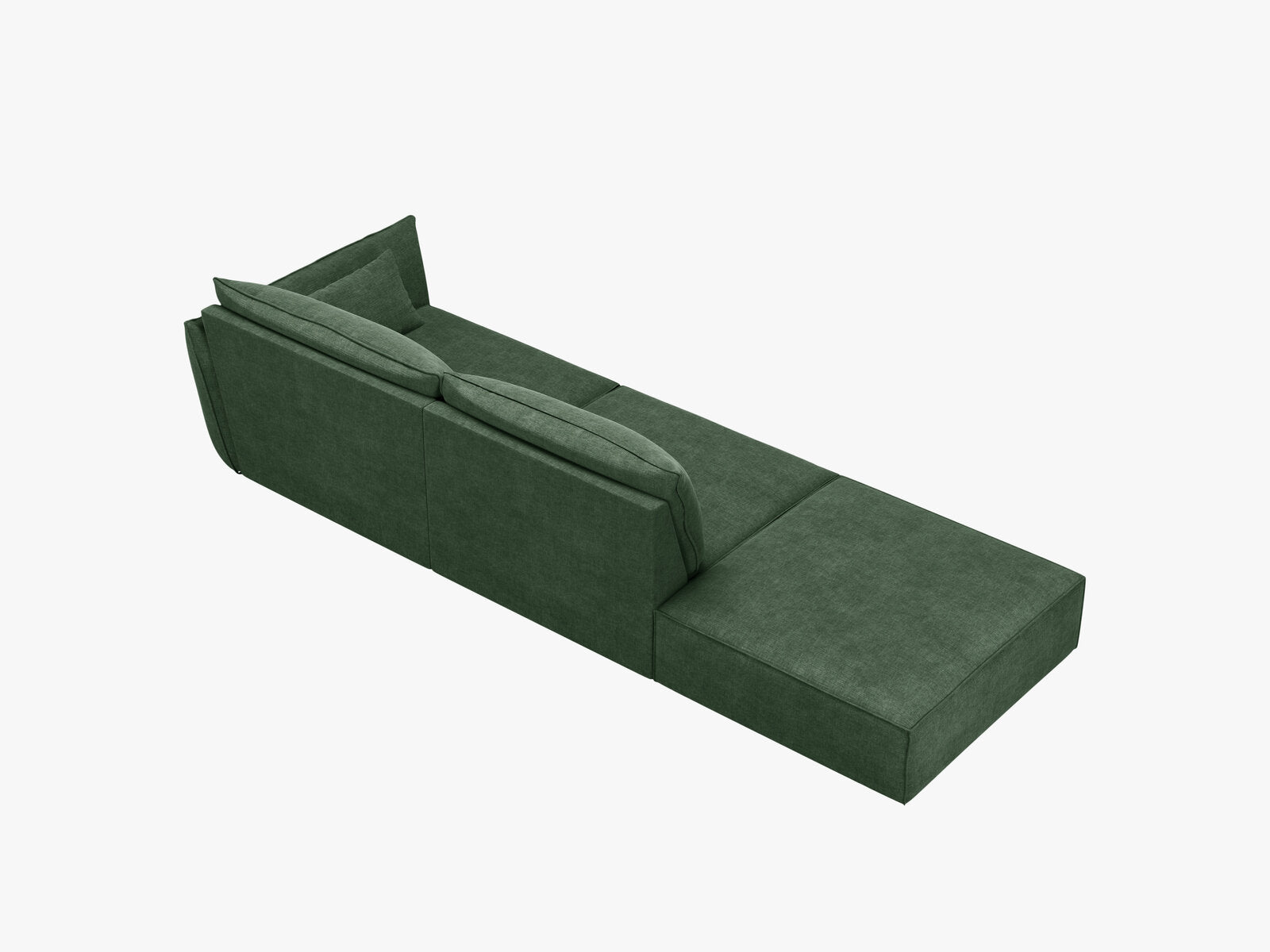 Micadoni Sofa Kaelle 4-Sitzer Links Chenille Over The Horizon Flaschengrün